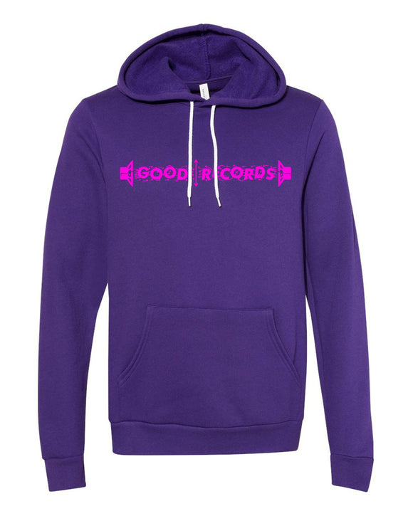 Good Records Living Stereo Purple Hoodie - Good Records To Go