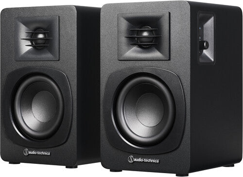 Audio Technica AT-SP3X Bookshelf Speakers Powered Wireless Bluetooth (Black)