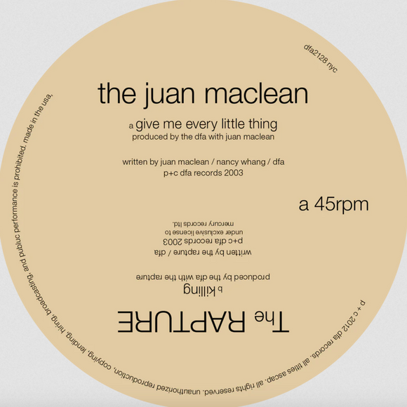 The Rapture / Juan Maclean Split 12