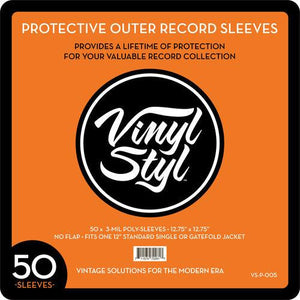 12”/LP Vinyl Styl™ 12.75" X 12.75" 3 Mil Protective Outer Record Sleeve 50CT - Good Records To Go