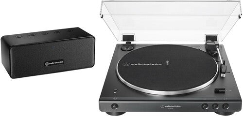 Audio Technica AT-LP60XSPBT-BK Bluetooth Turntable and Speaker Bundle (Black)