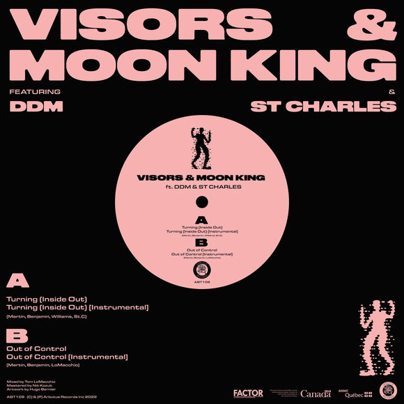 Visors & Moon King - Turning (Inside Out) b/w Out Of Control 12”