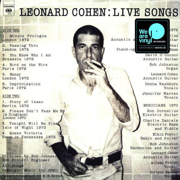 Leonard Cohen - Live Songs - Good Records To Go