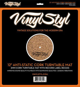 Vinyl Styl™ 12" Anti-Static Cork Turntable Mat - Good Records To Go