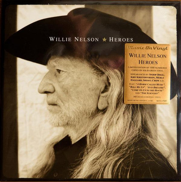 Willie Nelson - Heroes (Music On Vinyl-Numbered Edition of 1,000 Solid Green Vinyl) - Good Records To Go